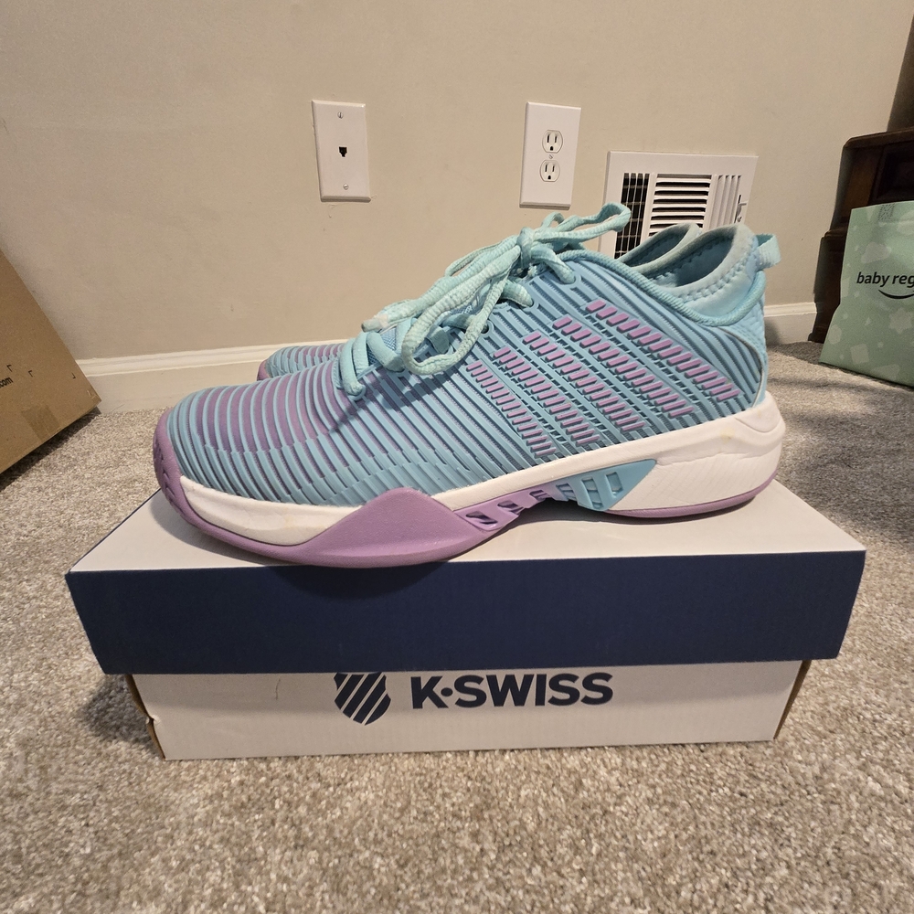 K-Swiss Hypercourt Supreme Blue and Purple Tennis Court Shoes